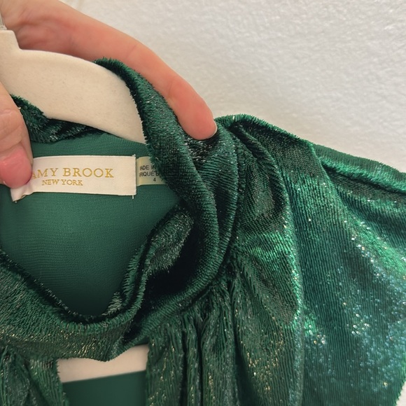 Ramy Brook Gracie Keyhole Ruched Glitter Mini Dress - Picture 6 of 7